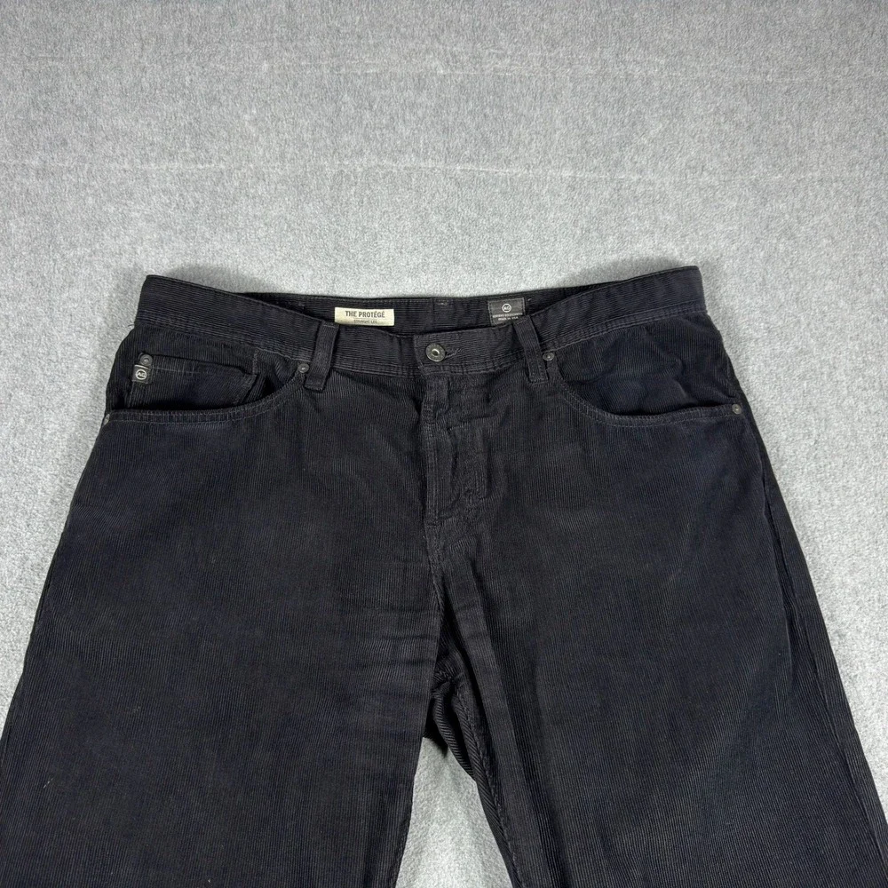 AG Adriano Goldschmied The‎ Protege Pants Straight Leg Corduroy Black 38x30